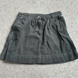 Like New Petit Bateau Gray Corduroy Skirt | Girls Pleated A-Line Skirt